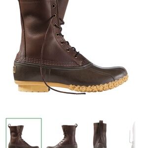 L.L. Bean Men's Dark Brown and Tan Hunting Boots (Bean Boots / Duck Boots)